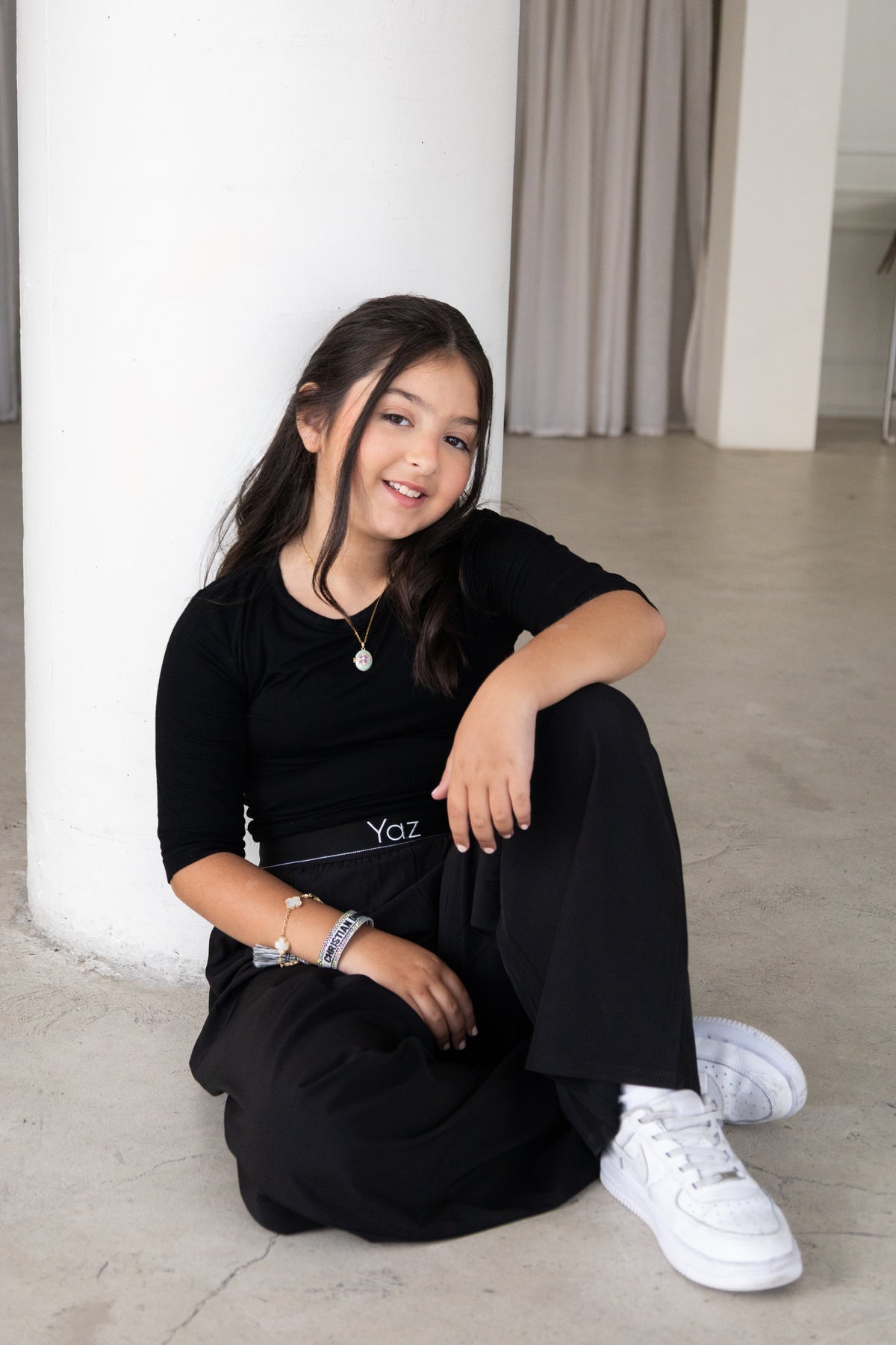 Elegant and versatile, The Noor Top is a timeless modest wardrobe essential designed for effortless everyday style. Featuring a fitted silhouette, classic round neckline and elegant three-quarter sleeves, it pairs beautifully with The Yaz Pants or any Yaz & Co. piece for endless styling options.
