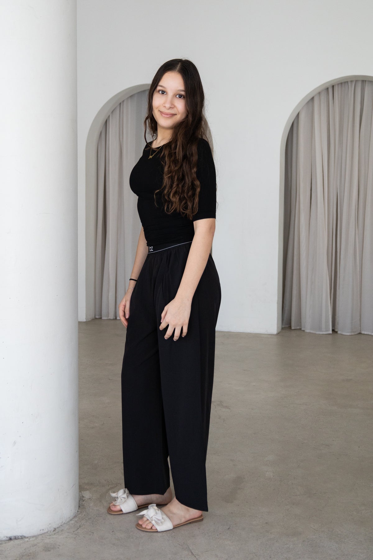 Elegant and versatile, The Noor Top is a timeless modest wardrobe essential designed for effortless everyday style. Featuring a fitted silhouette, classic round neckline and elegant three-quarter sleeves, it pairs beautifully with The Yaz Pants or any Yaz & Co. piece for endless styling options.
